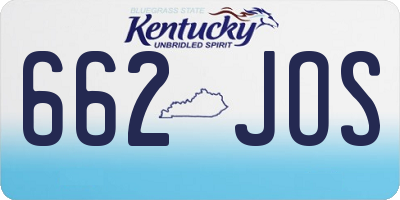 KY license plate 662JOS