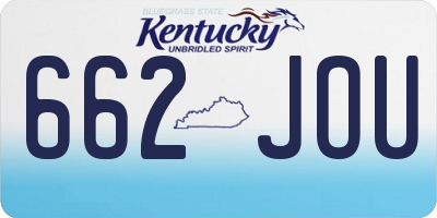 KY license plate 662JOU