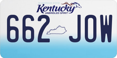 KY license plate 662JOW