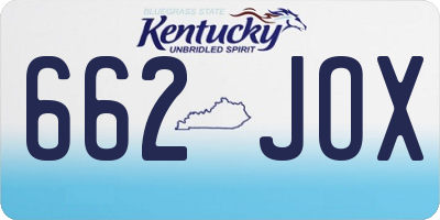 KY license plate 662JOX