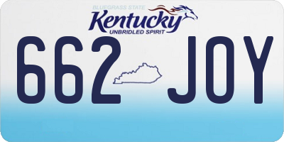 KY license plate 662JOY