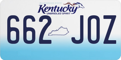 KY license plate 662JOZ