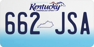 KY license plate 662JSA