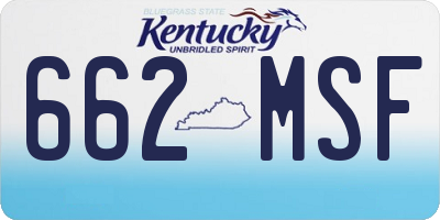 KY license plate 662MSF