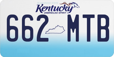 KY license plate 662MTB