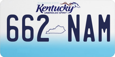 KY license plate 662NAM