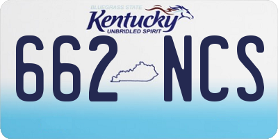 KY license plate 662NCS