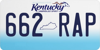 KY license plate 662RAP