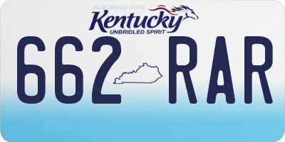 KY license plate 662RAR