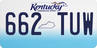 KY license plate 662TUW