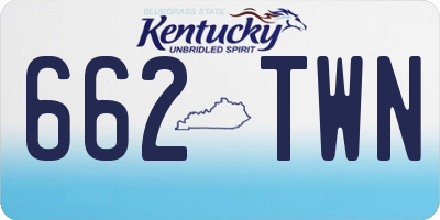 KY license plate 662TWN