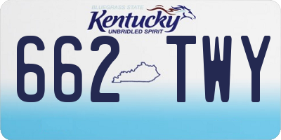 KY license plate 662TWY