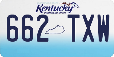 KY license plate 662TXW