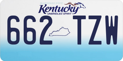 KY license plate 662TZW