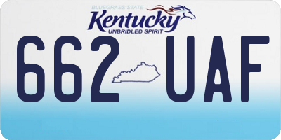 KY license plate 662UAF