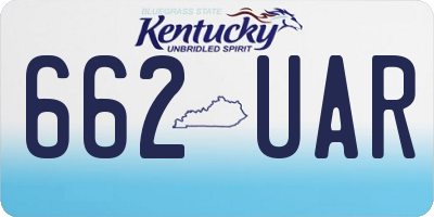 KY license plate 662UAR