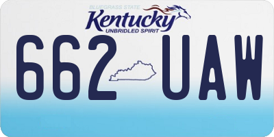 KY license plate 662UAW