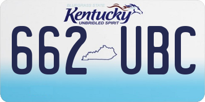 KY license plate 662UBC