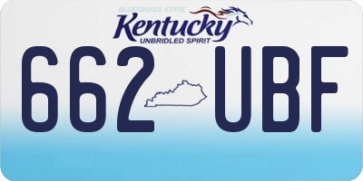 KY license plate 662UBF
