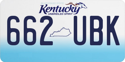 KY license plate 662UBK