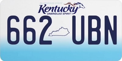 KY license plate 662UBN
