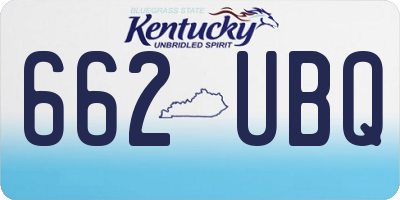 KY license plate 662UBQ