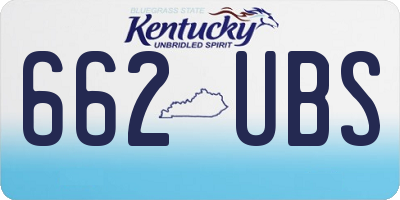 KY license plate 662UBS