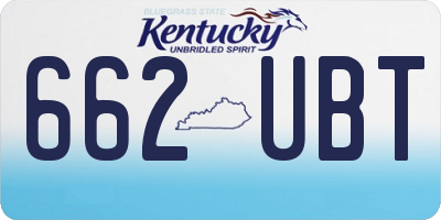 KY license plate 662UBT