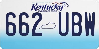 KY license plate 662UBW