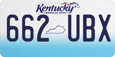 KY license plate 662UBX