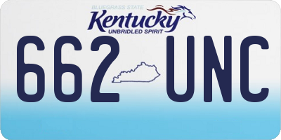 KY license plate 662UNC