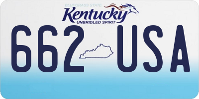 KY license plate 662USA