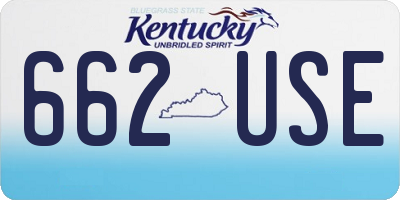 KY license plate 662USE