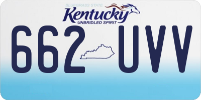KY license plate 662UVV