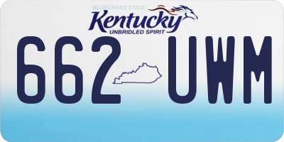 KY license plate 662UWM