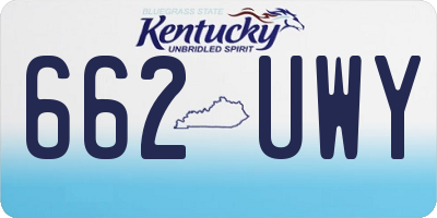 KY license plate 662UWY