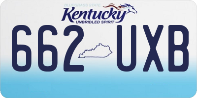 KY license plate 662UXB