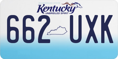 KY license plate 662UXK