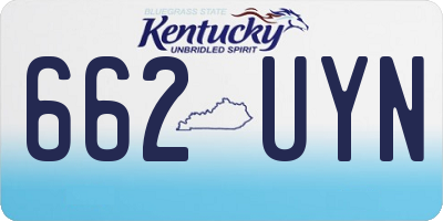 KY license plate 662UYN