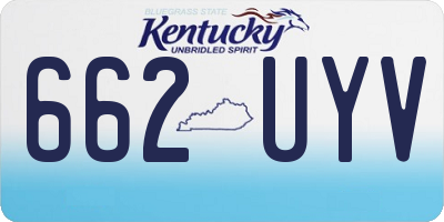 KY license plate 662UYV