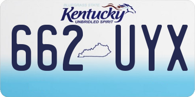 KY license plate 662UYX