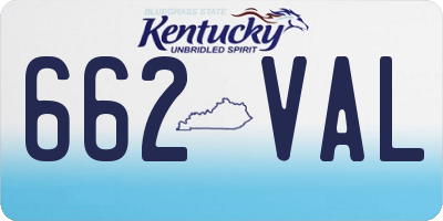 KY license plate 662VAL