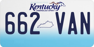KY license plate 662VAN