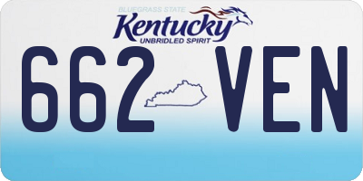 KY license plate 662VEN