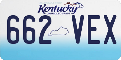 KY license plate 662VEX