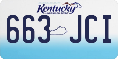 KY license plate 663JCI