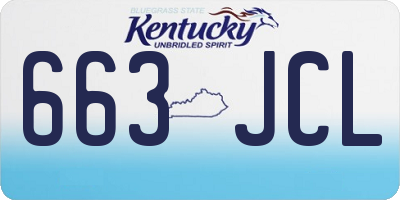 KY license plate 663JCL