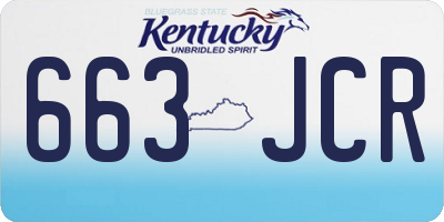 KY license plate 663JCR