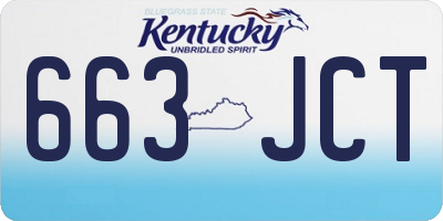 KY license plate 663JCT