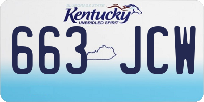 KY license plate 663JCW